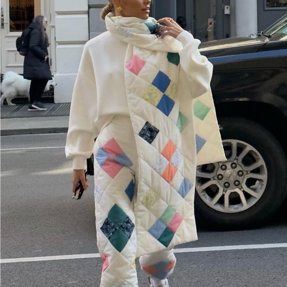 Colorful ADA Patchwork Quilted Joggers BNWT Yellow the Label - Picture 3 of 7